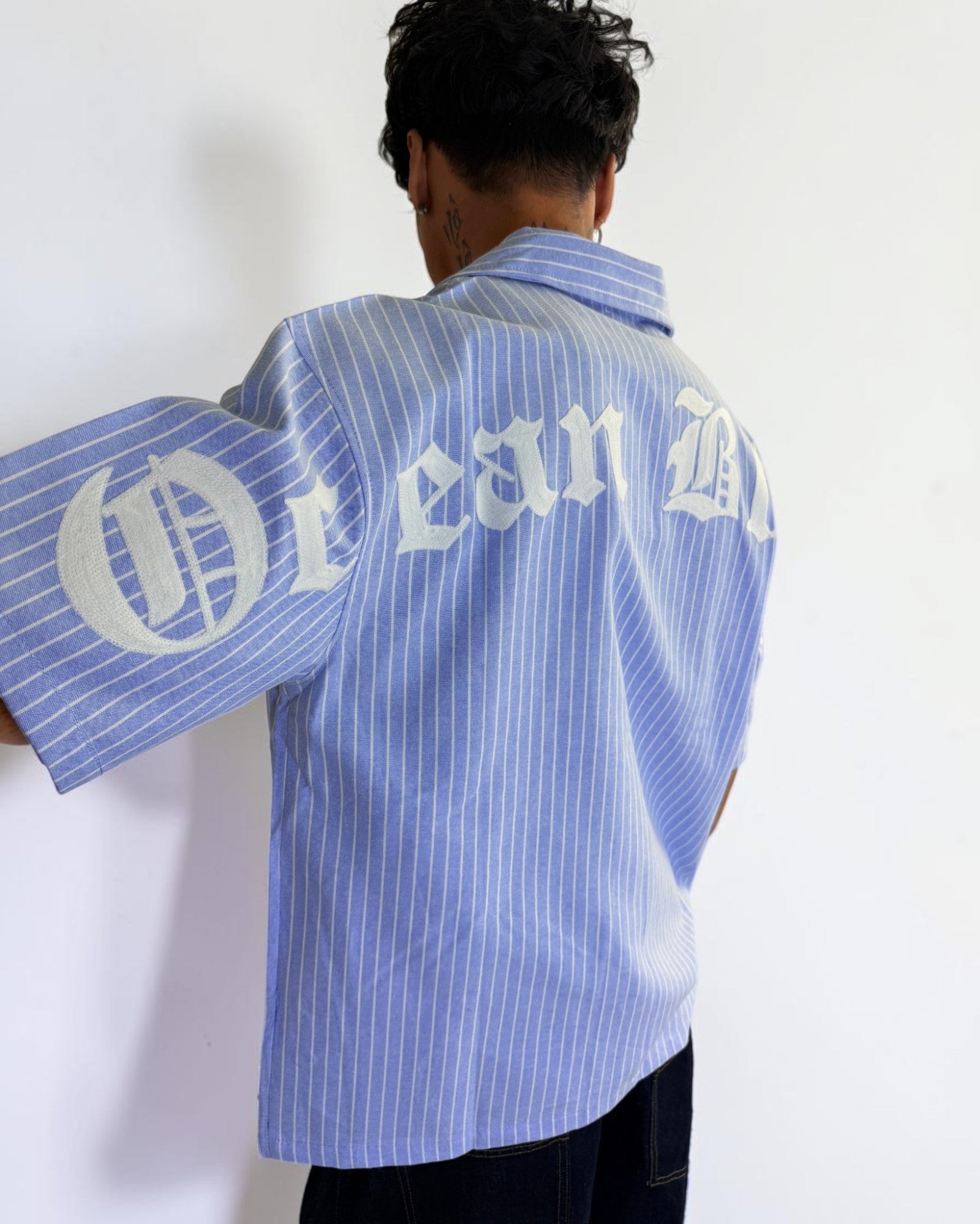 Ocean Block Embroidery Shirt