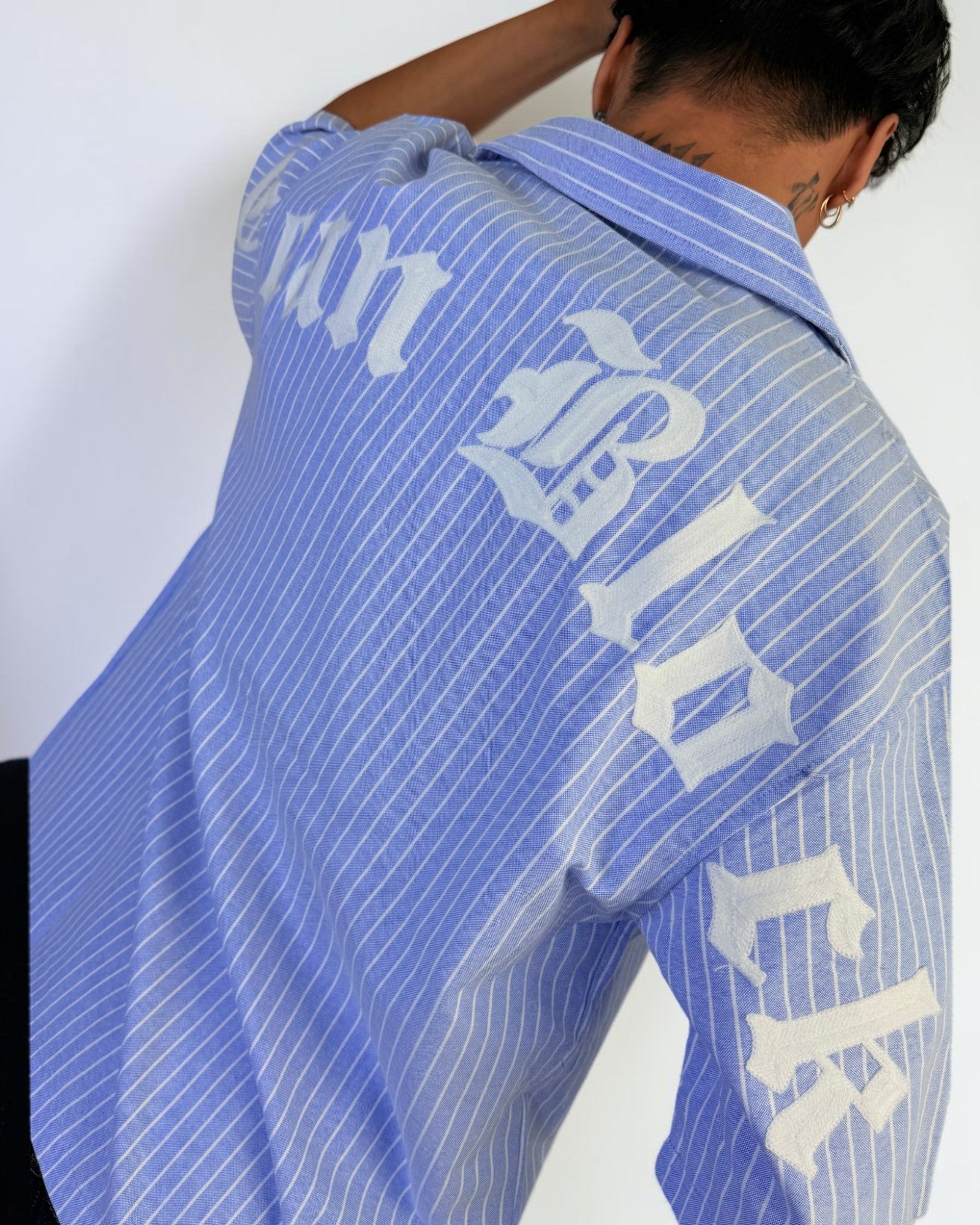 Ocean Block Embroidery Shirt