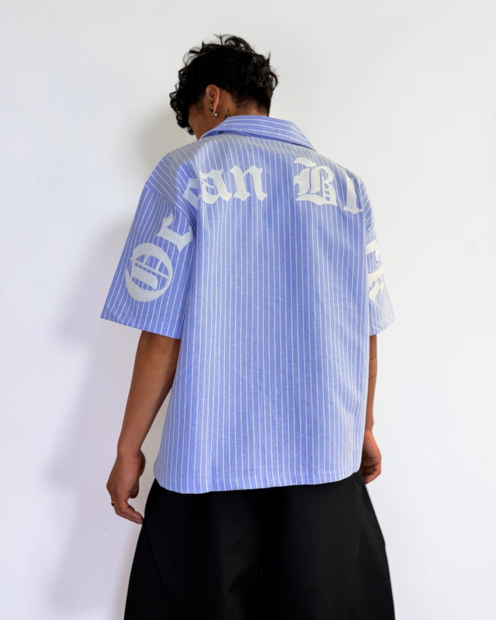 Ocean Block Embroidery Shirt