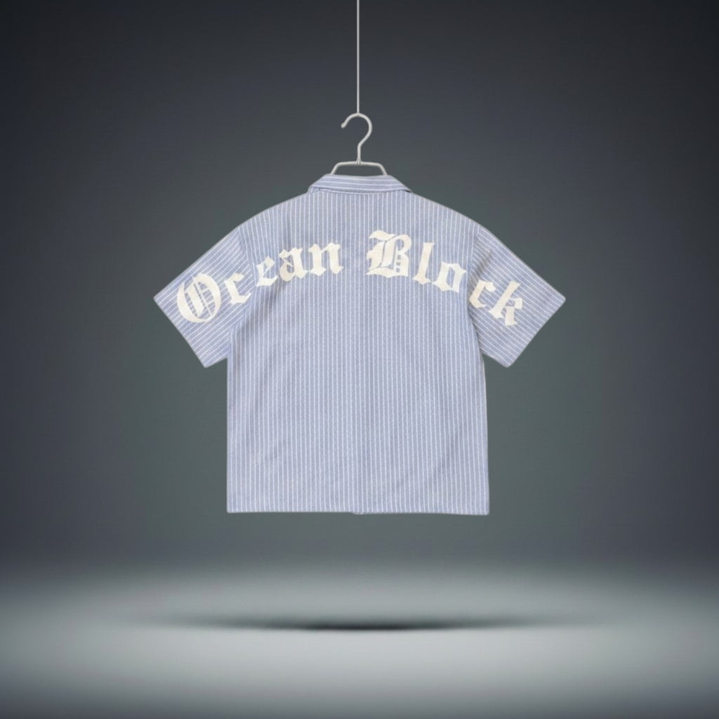 Ocean Block Embroidery Shirt