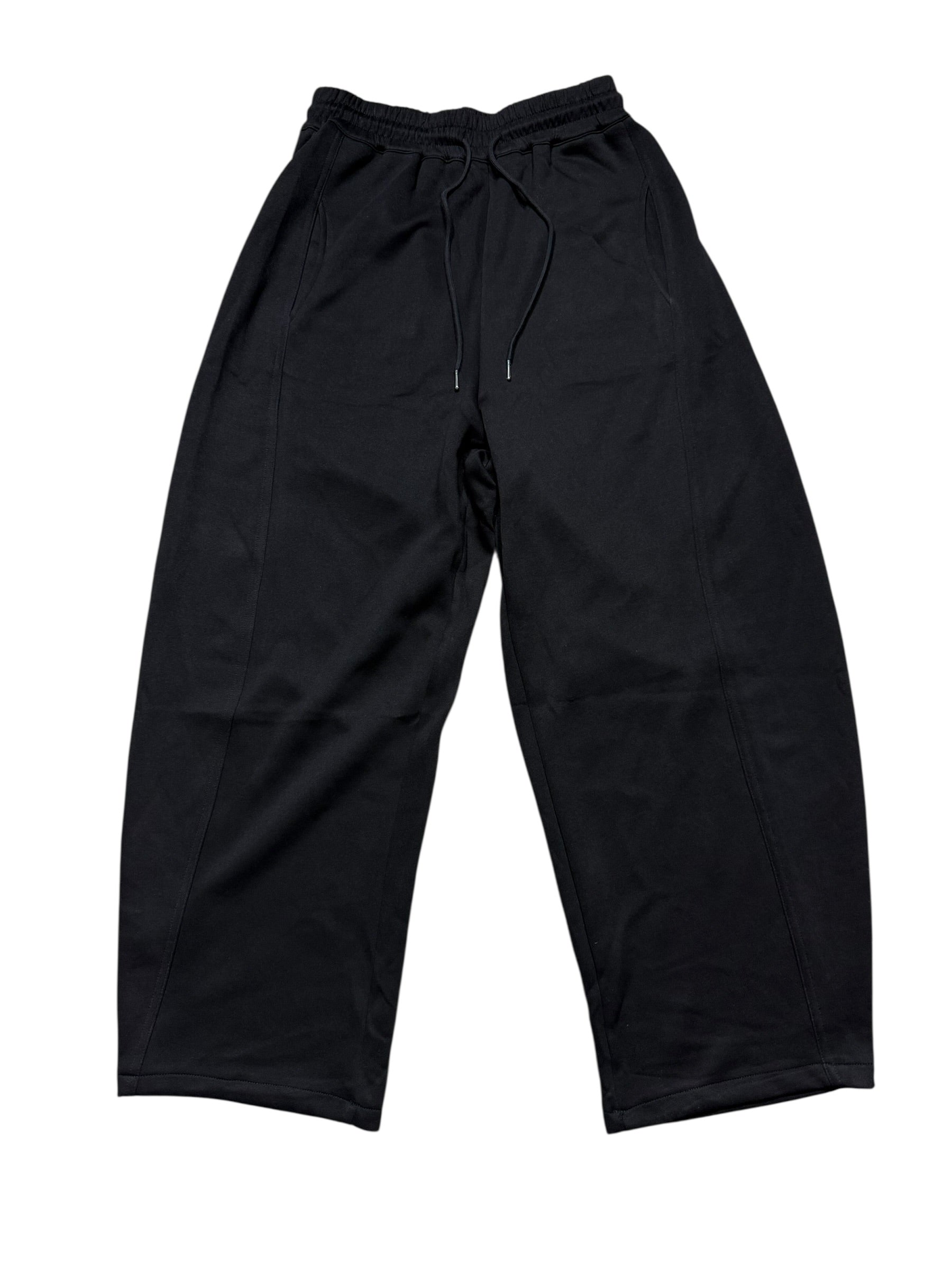 Jogging Wide Leg Minimal 100% COTTON – Coupe Ample Premium Noir ( M -MEDIUM )