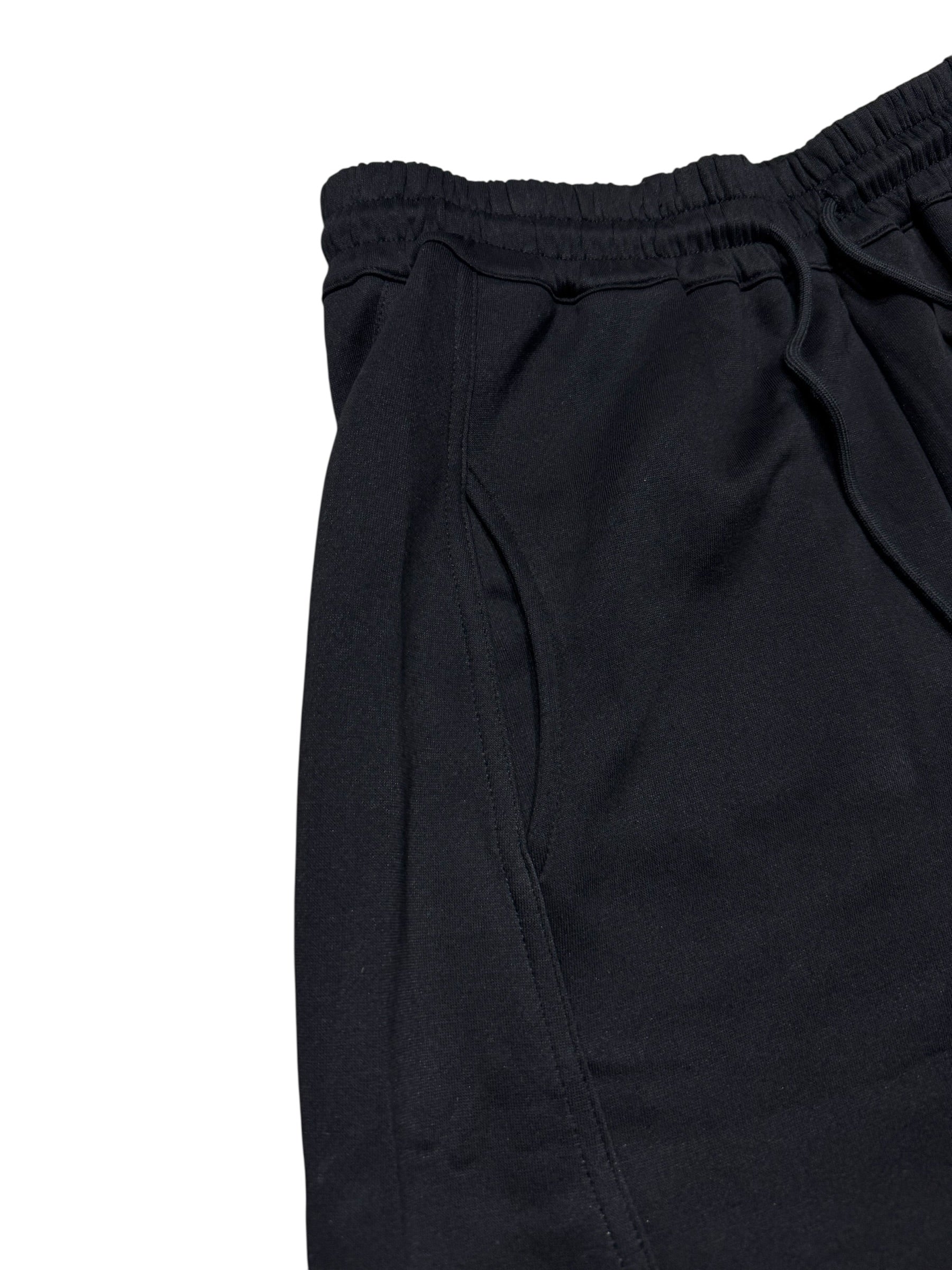 Jogging Wide Leg Minimal 100% COTTON – Coupe Ample Premium Noir ( M -MEDIUM )