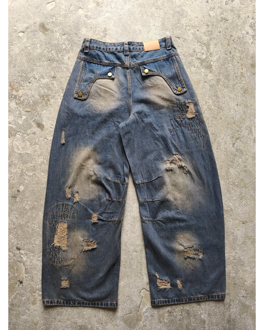 Jean baggy boocut distressed