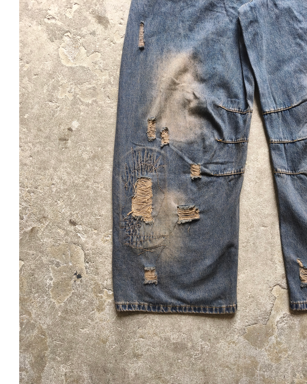 Jean baggy boocut distressed